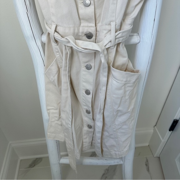 Habitual Cream Denim Sleeveless Buttoned Sundress Size Small - Picture 10 of 15